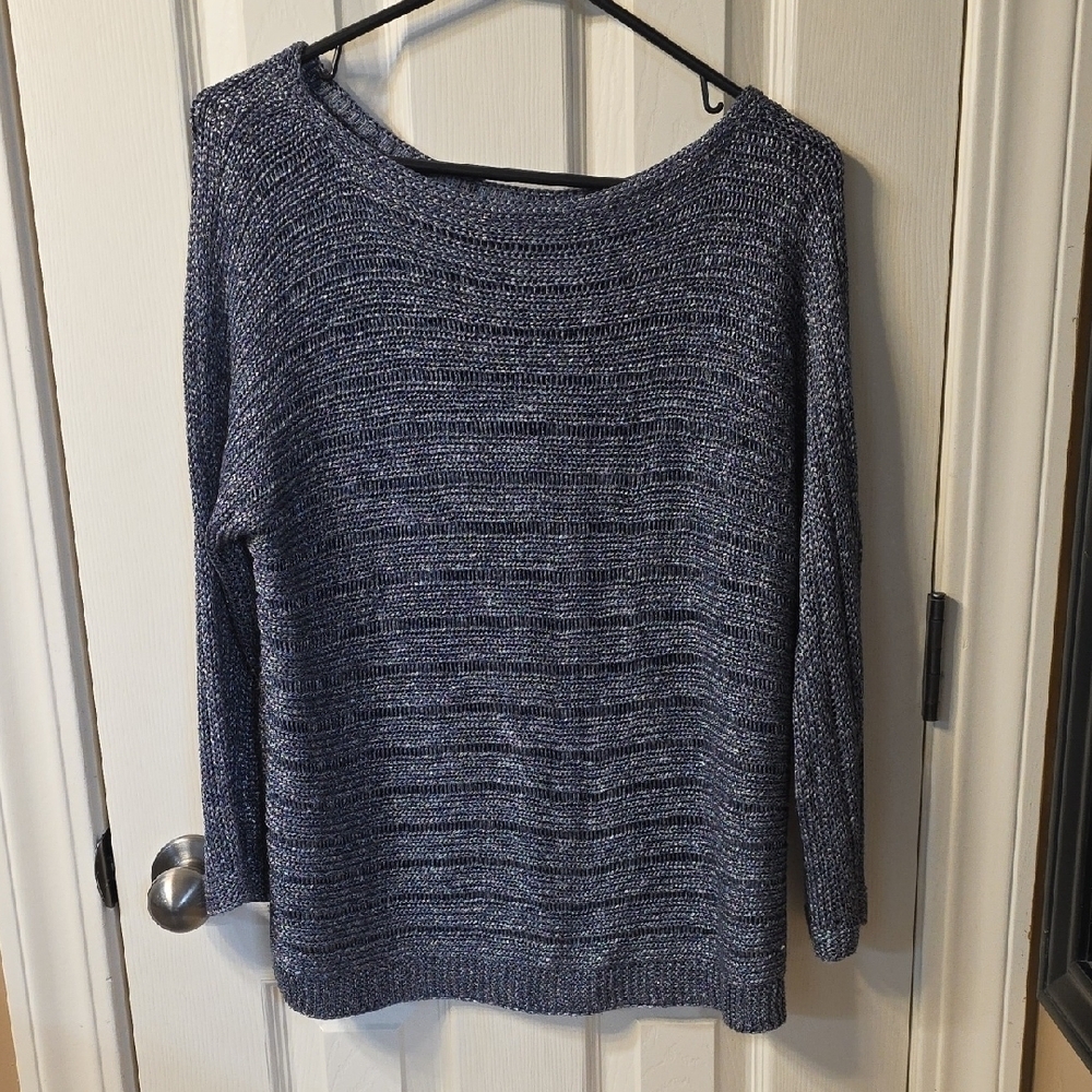 Anne Klein Navy Blue Crew Neck Sweater